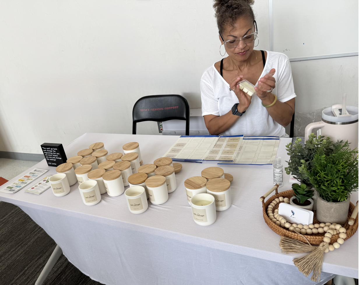 Sol Refuge candle collection on display
